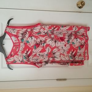 Liz Claiborne Coral Floral Sleeveless Top